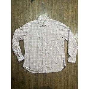 Vintage Gitman Bros Shirt Mens Large White Check Button Made In USA